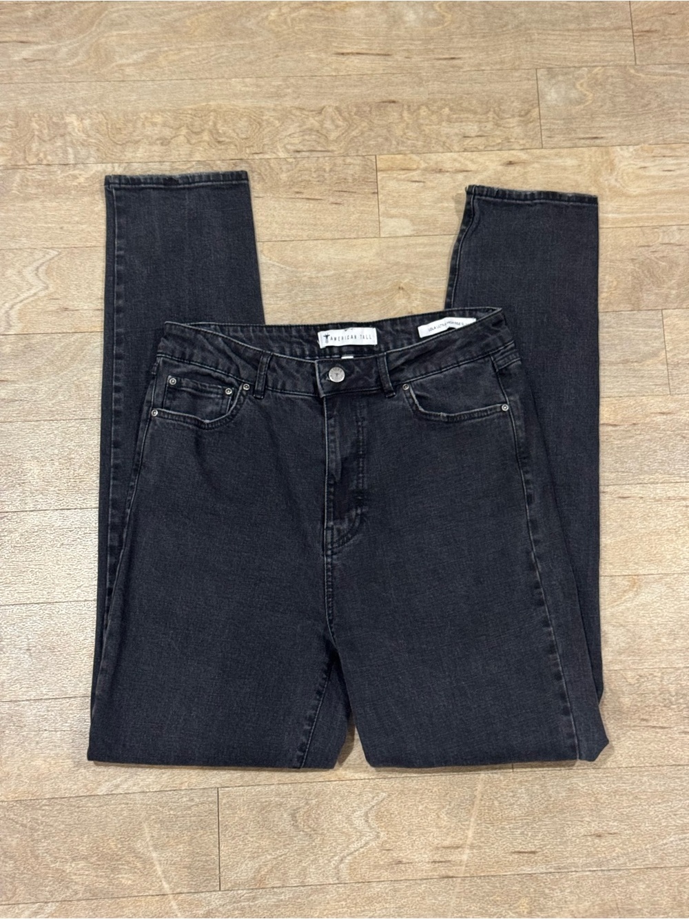 American Tall Ultra High Rise Slim Black Denim Jeans Size 31x35